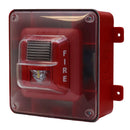MIRCOM FHS-400-RR-WP Siren with strobe light 24v for outdoor red