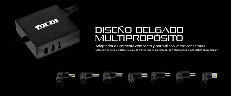 FORZA FNA-790 Cargador Adaptador Universal para Laptop o portátil 90W 3USB