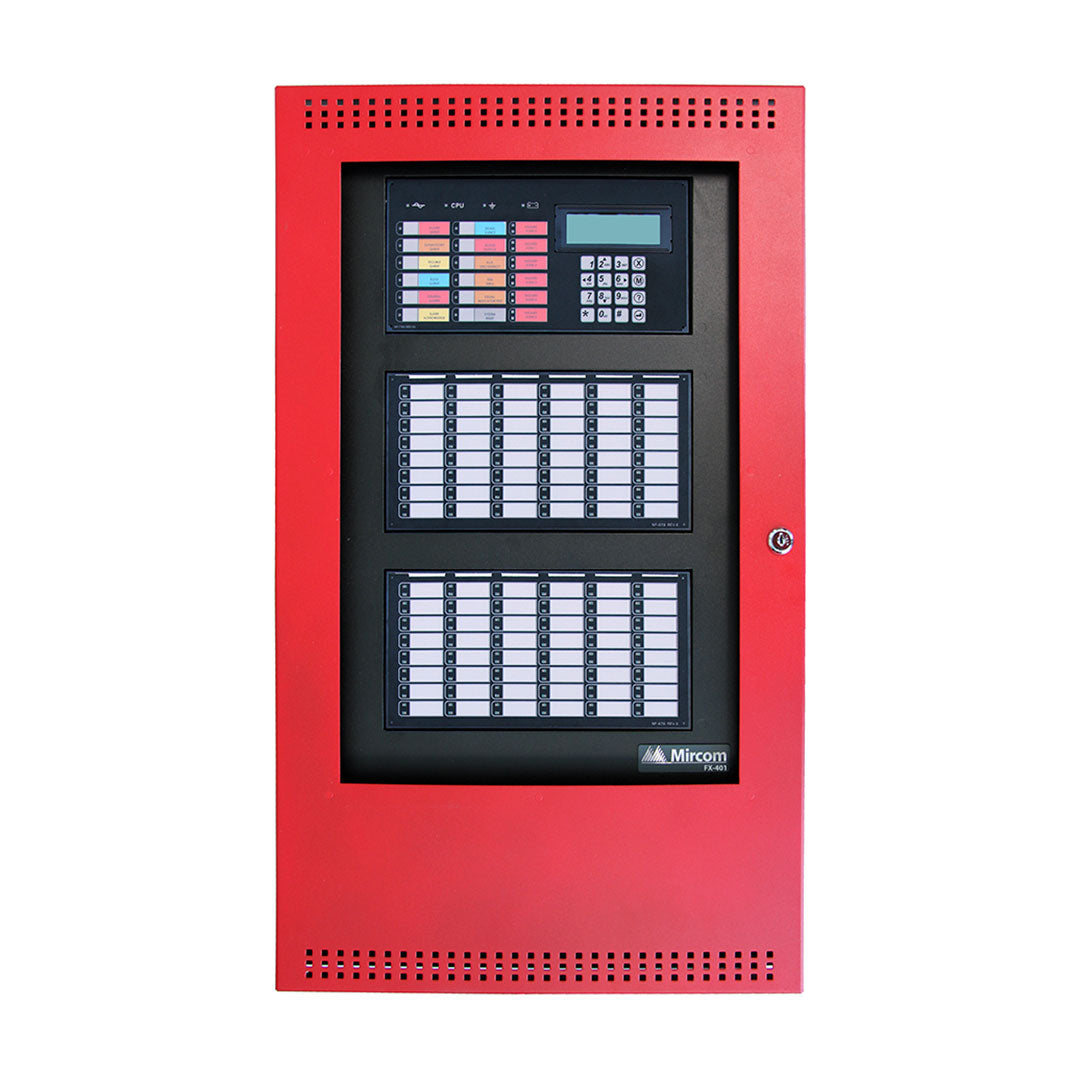 MIRCOM FX-401R Panel de alarma contra incendio direccionable de 240 puntos expandible a 3 lazos