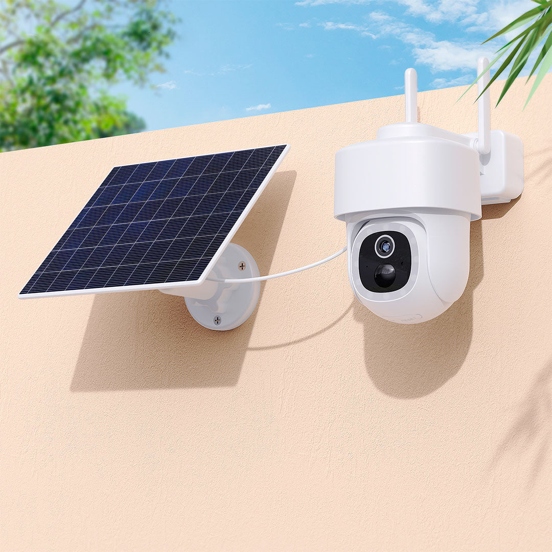 DIMAX G119 Cámara de Seguridad WiFi 4MP PT 360º Exterior con Panel Solar