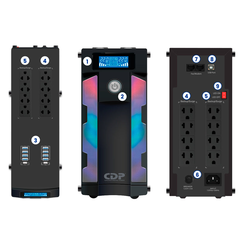 CDP G-SMART1516BI UPS Interactivo 1500VA 900W 16 Tomas