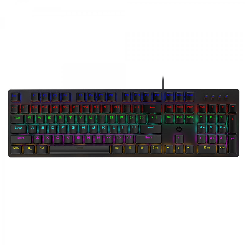 HP GK100 Teclado mecánico, retroiluminado con 105 botones