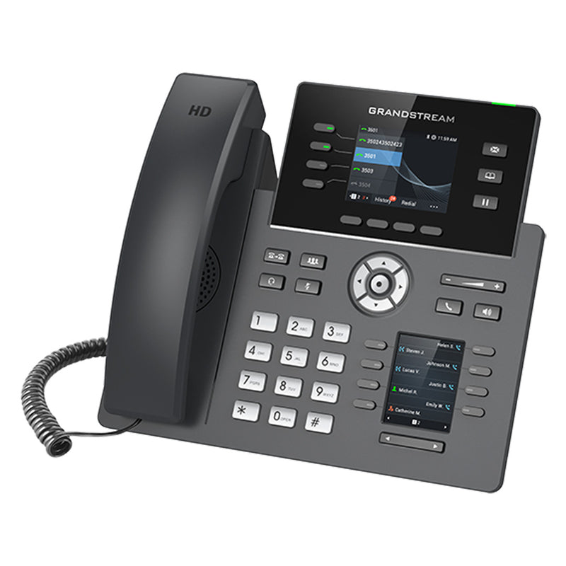 GRANDSTREAM GRP2614 Teléfono IP wifi grado operador Pantalla a color de 2.8" 4 cuentas SIP, 4 teclas de linea, puertos Gigabit, Bluetooth, PoE.