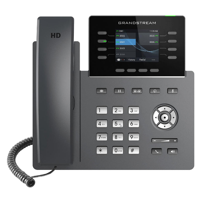 GRANDSTREAM GRP2624 Teléfono IP de 8 líneas grado operador, 4 cuentas SIP, wifi, Pantalla a color 2.8", puertos Gigabit, Bluetooth, PoE