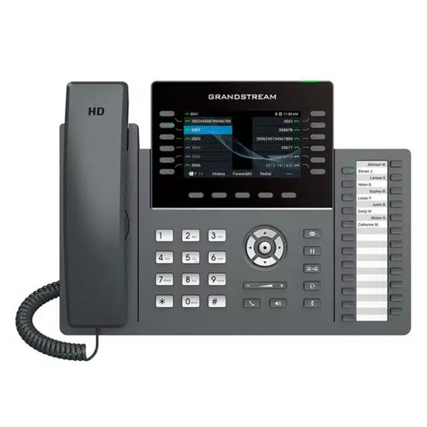 GANDSTREAM GRP2636 Teléfono IP de 12 líneas y módulo de extensión de 24 teclas, 6 cuentas SIP, Pantalla LCD de color TFT