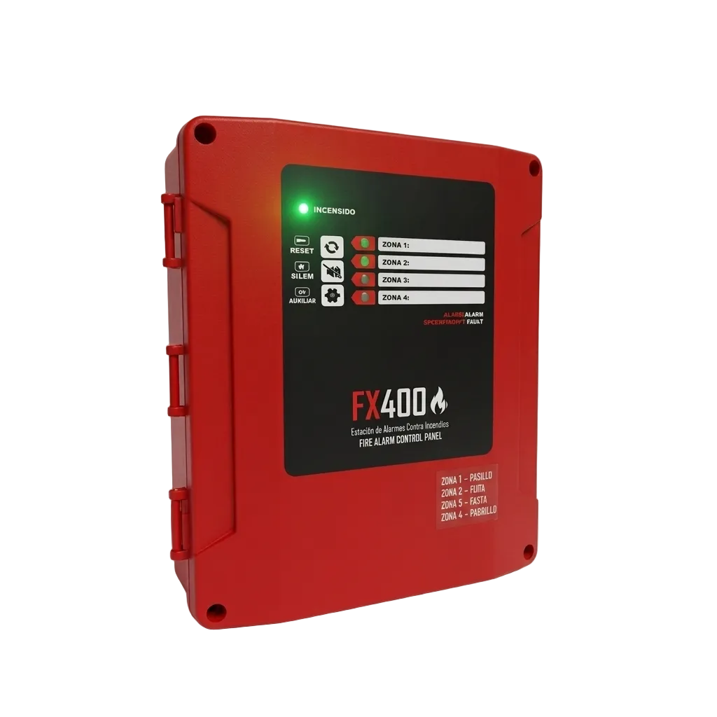 SHOCTIX ST-FX400 Panel de Alarma contra Incendio Convencional 4 Zonas 12V 2-4Hilos