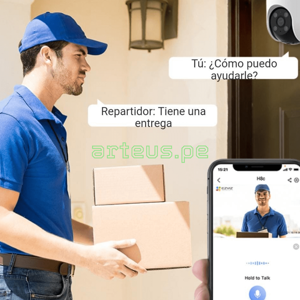 EZVIZ H8C 1080P Cámara de Seguridad WIFI 2MP FullHD 360° PT Exterior
