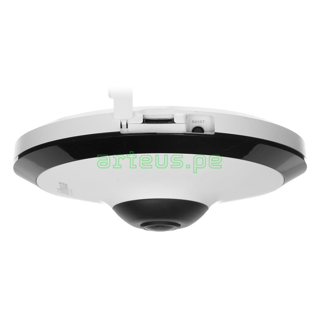 Cámara de seguridad IP ojo de pez blanca para techo, ideal para videovigilancia 360 grados