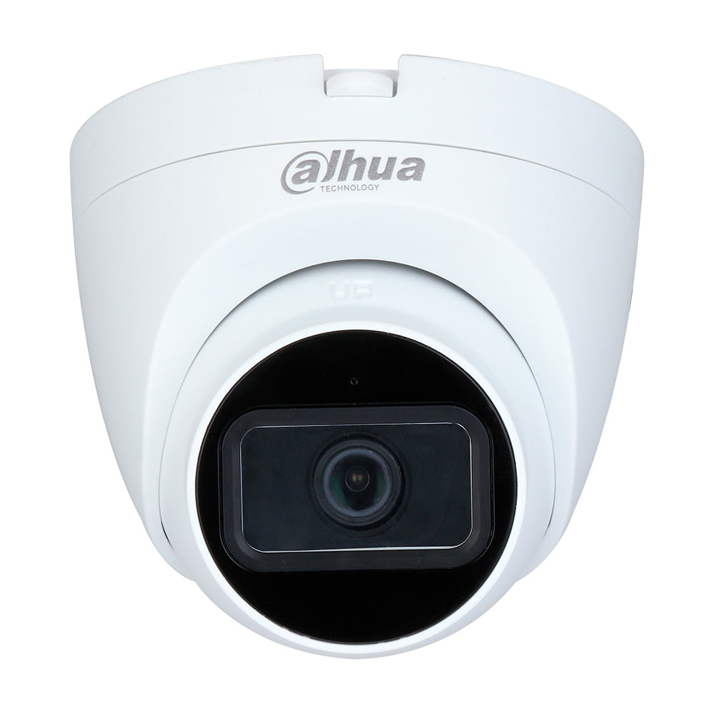 Cámara de vigilancia domo Dahua blanca para sistemas de seguridad electrónica