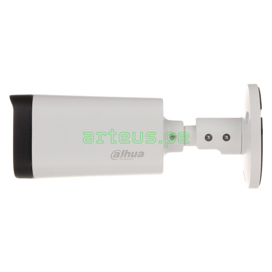 Cámara de seguridad exterior tipo bala Dahua blanca para videovigilancia y monitoreo