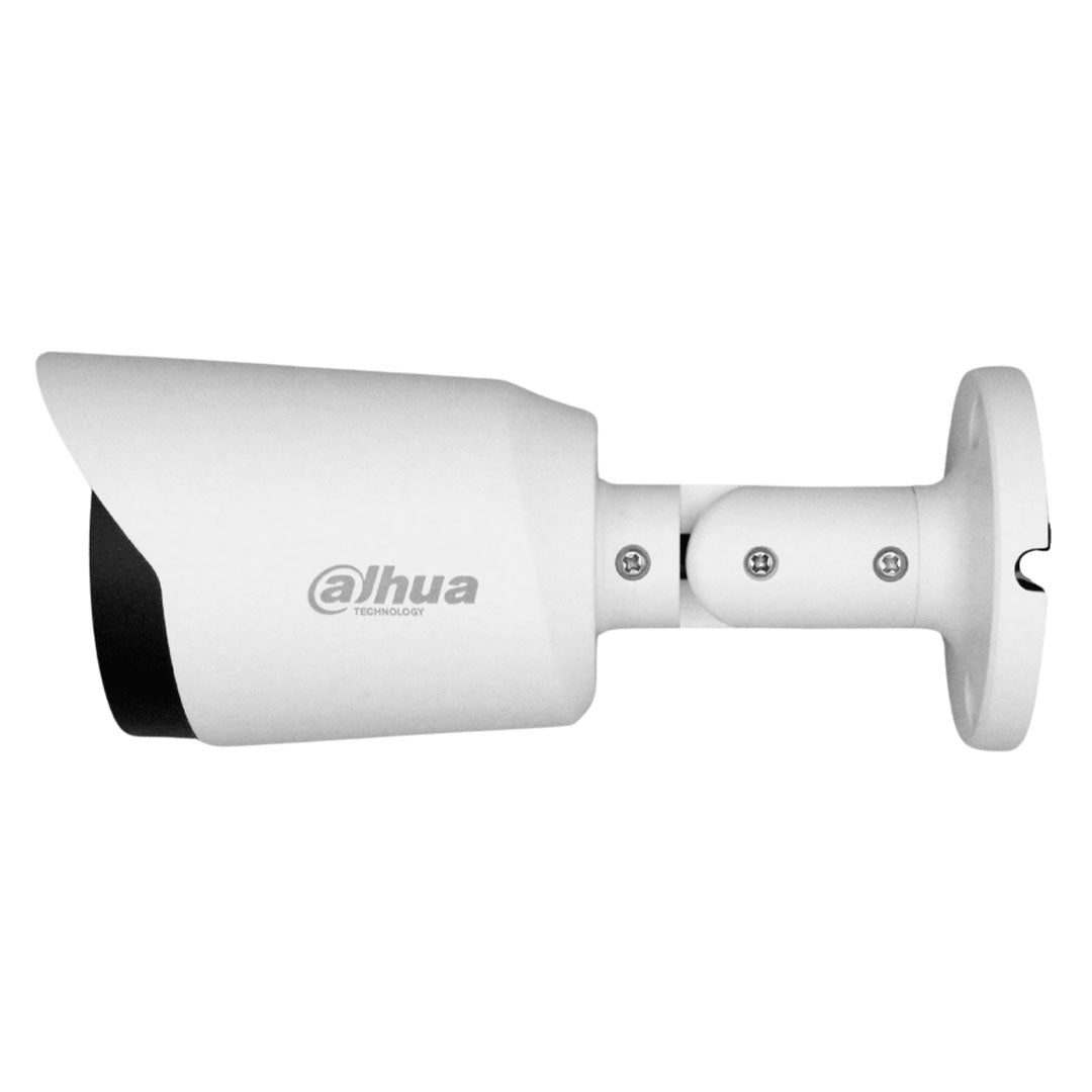 Cámara de seguridad tipo bullet blanca Dahua para videovigilancia y monitoreo en exteriores