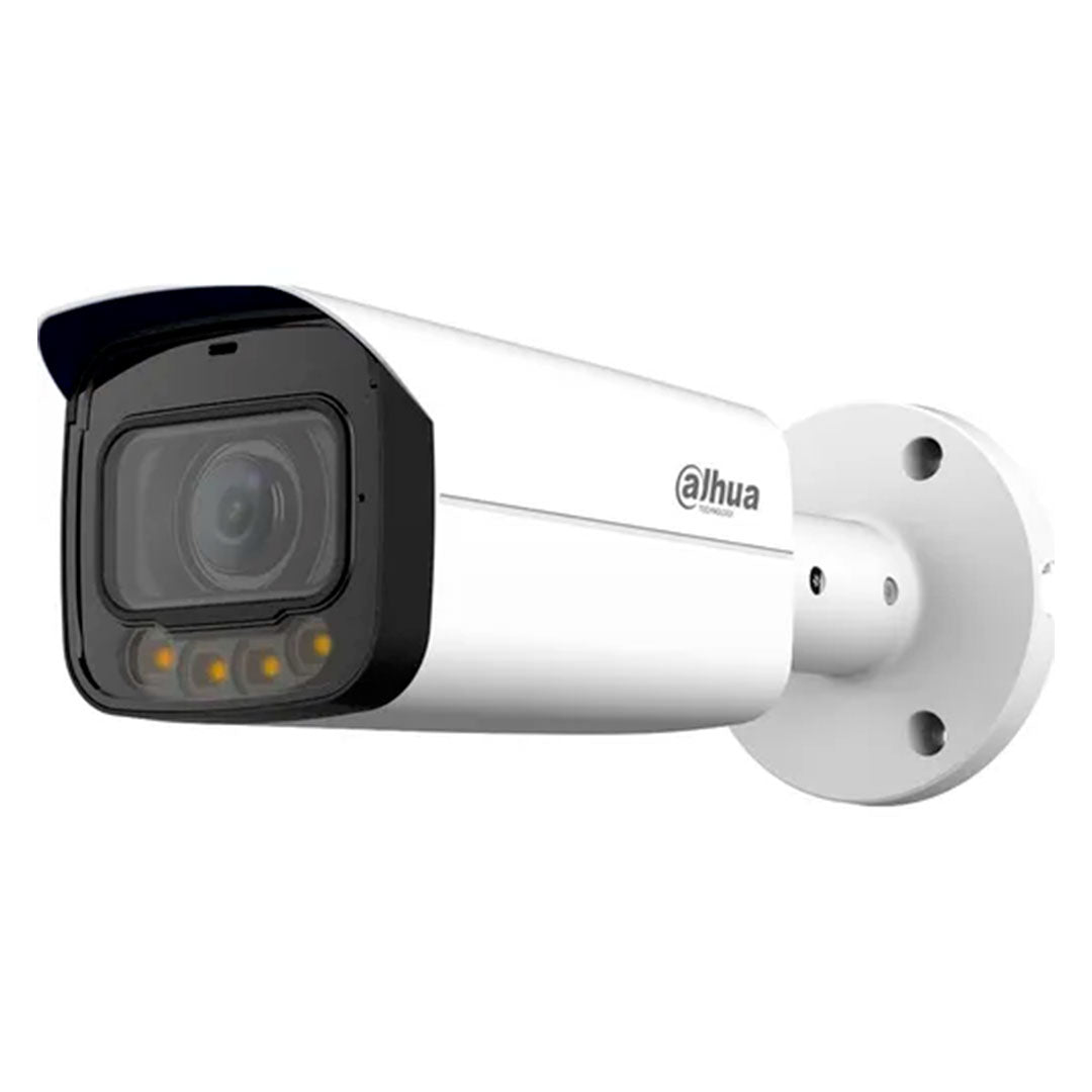 Cámara de seguridad tipo bullet con visión nocturna LED, ideal para videovigilancia exterior