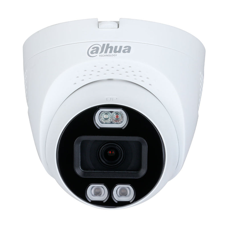 DAHUA HAC-ME1800TQ-PV Cámara de seguridad analógica 4K 5MP domo, 2.8mm infrarrojo 60m, disuasión activa