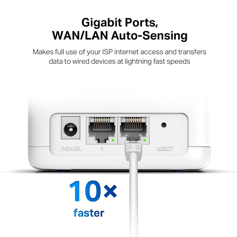 MERCUSYS HALO H30G(2-pack) Pack x2 Sistema Wi-Fi 5 Mesh AC1300 para todo el Hogar de doble banda. Hasta 1900MBPS 02X10/100/1000