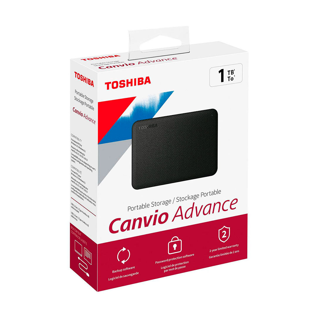 TOSHIBA Canvio Advance Disco Duro 1TB Externo Portátil USB HDTCA10XK3AA