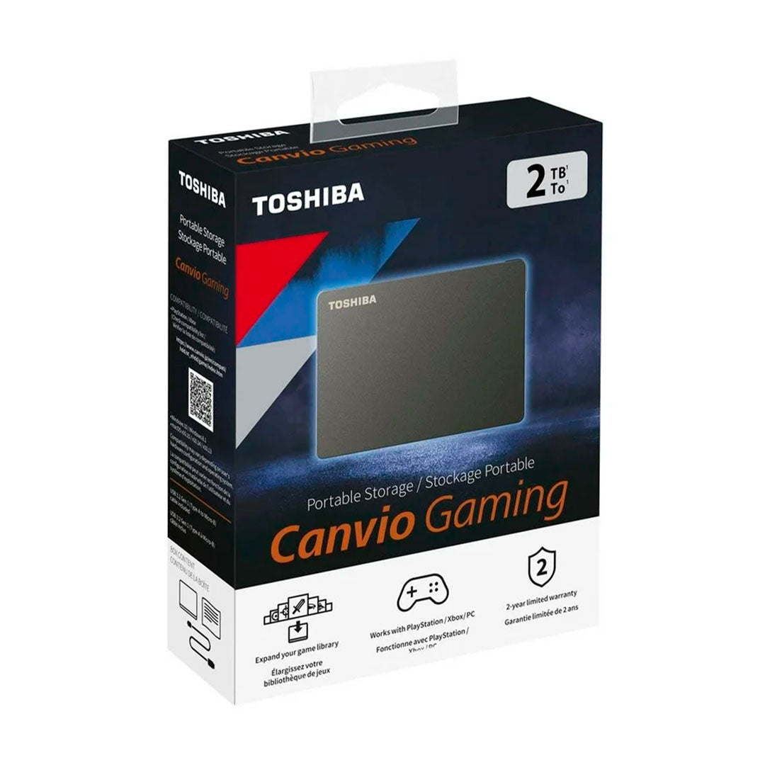 TOSHIBA Canvio Gaming Disco Duro 2TB Externo Portátil USB para Juegos HDTX120XK3AA