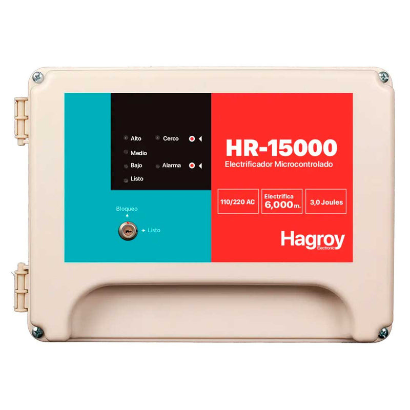 HAGROY KIT-HR15000 Kit de cerco: HR15000, Sirena 30w, Batería 4Amp y Letrero