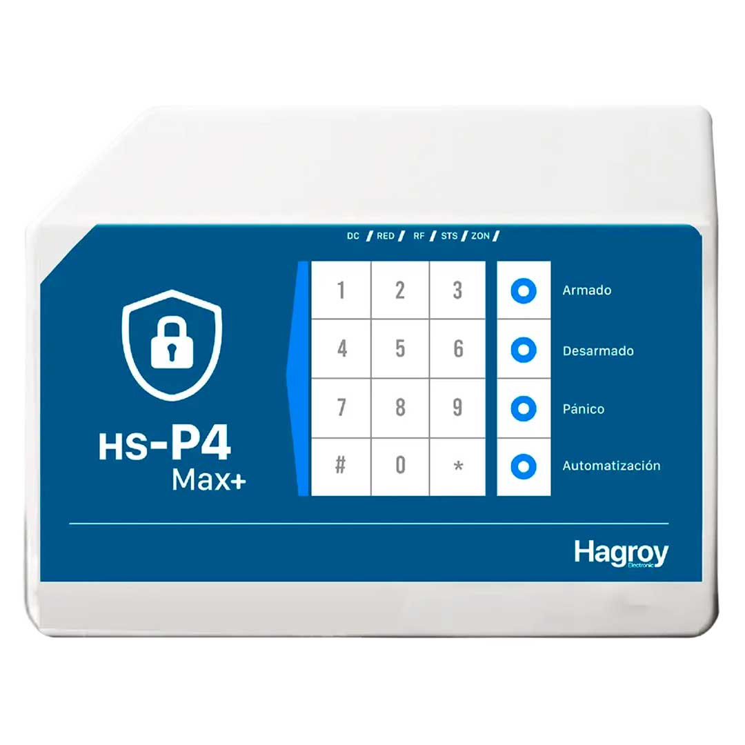 HAGROY HG-HS-P4-MAX Panel de Alarma 4 Zonas Cableadas e Inalámbricas APP iHagroy