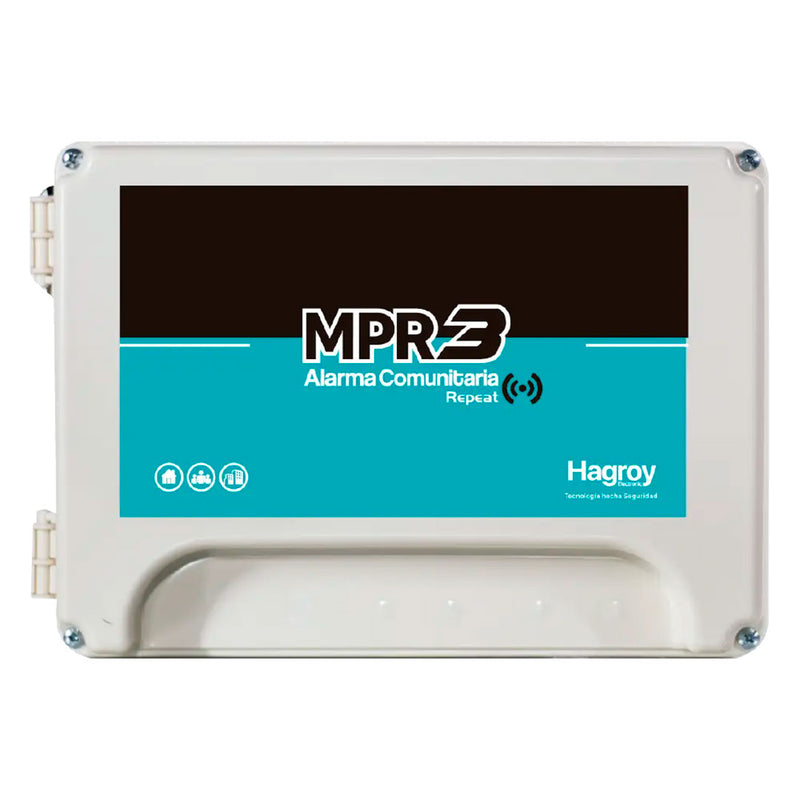 HAGROY KIT-MPR3-BAT7 Kit Alarma Vecinal: MPR3, Batería 7amp, Sirena 30w y Llavero 500m