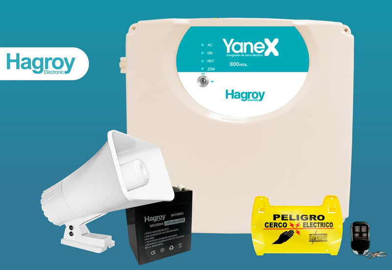 HAGROY HGYANEX1600 Energizador Yanex 1600 metros de Cerco Eléctrico Inteligente