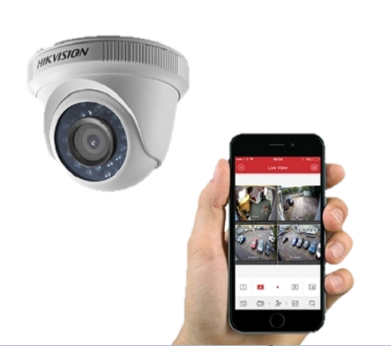 HIKVISION DS-2CE56C0T-IRPF, Cámara de vigilancia TVI HD 1MP Domo Lente Fija. Visión nocturna IR 20m