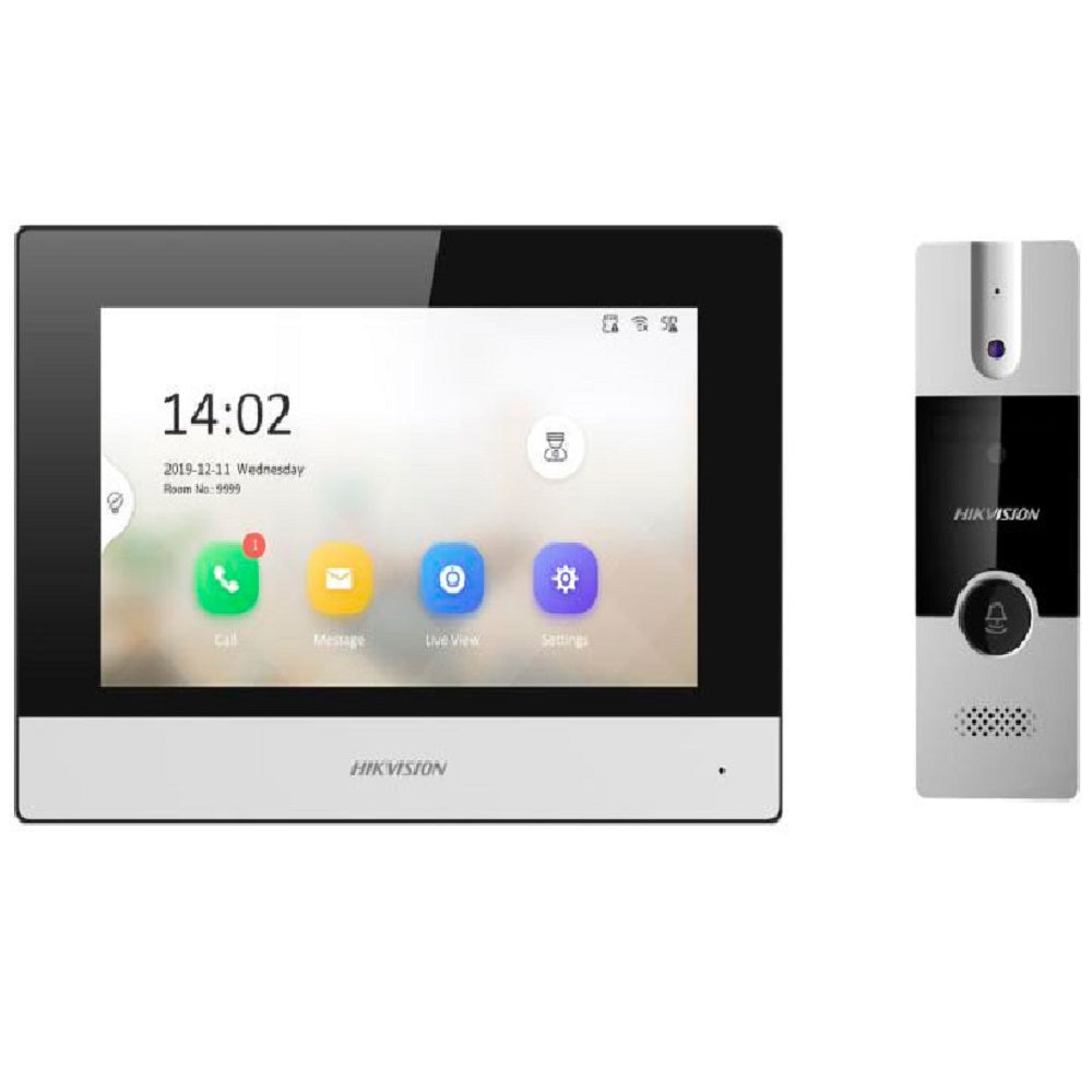 HIKVISION DS-KIS302-P Kit Videoportero Híbrido análogo e IP WIFI 2MP pantalla 7"