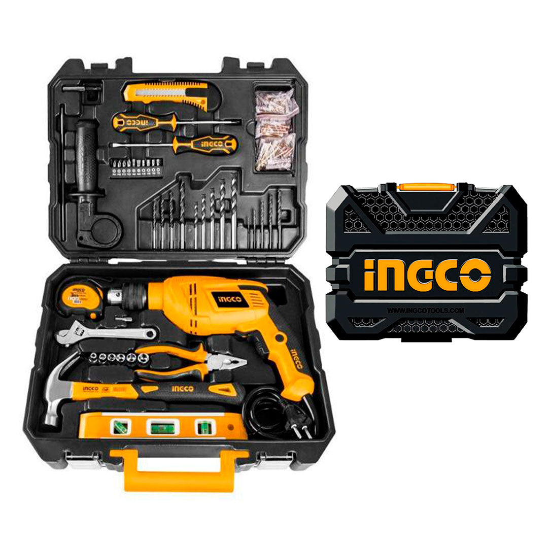 INGCO HKTHP11021 Set de taladro percutor + accesorios + 101 piezas de herramientas