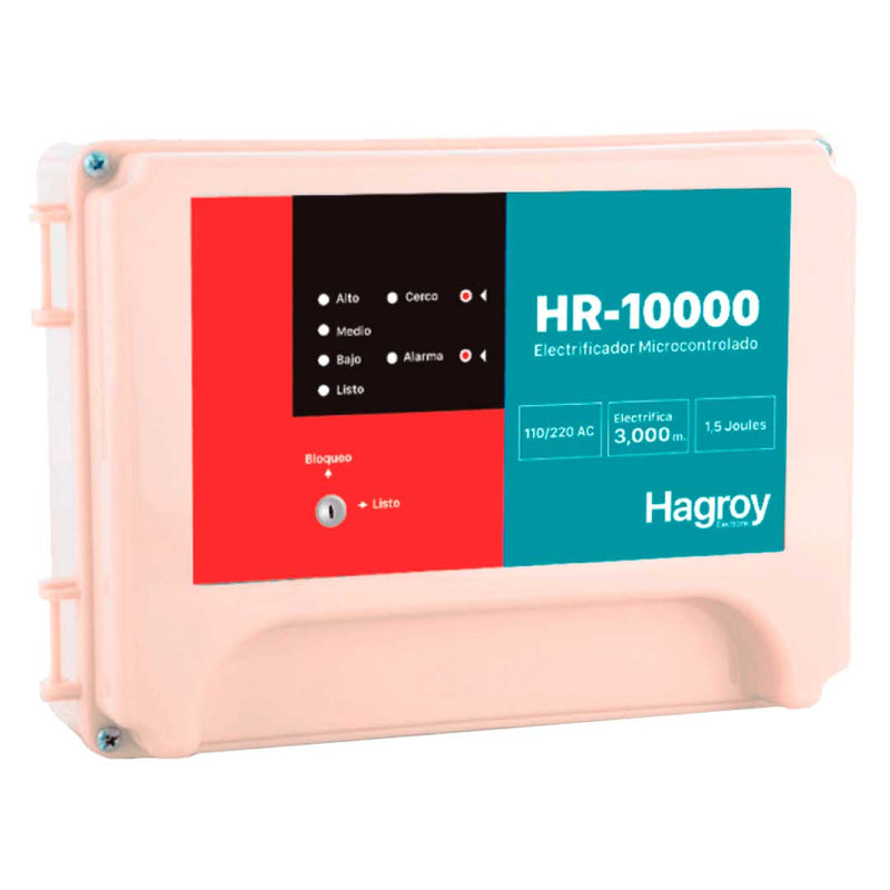 HAGROY HR-10000 Electrificador residencial de cerco eléctrico 3000m, 1.5Jouls