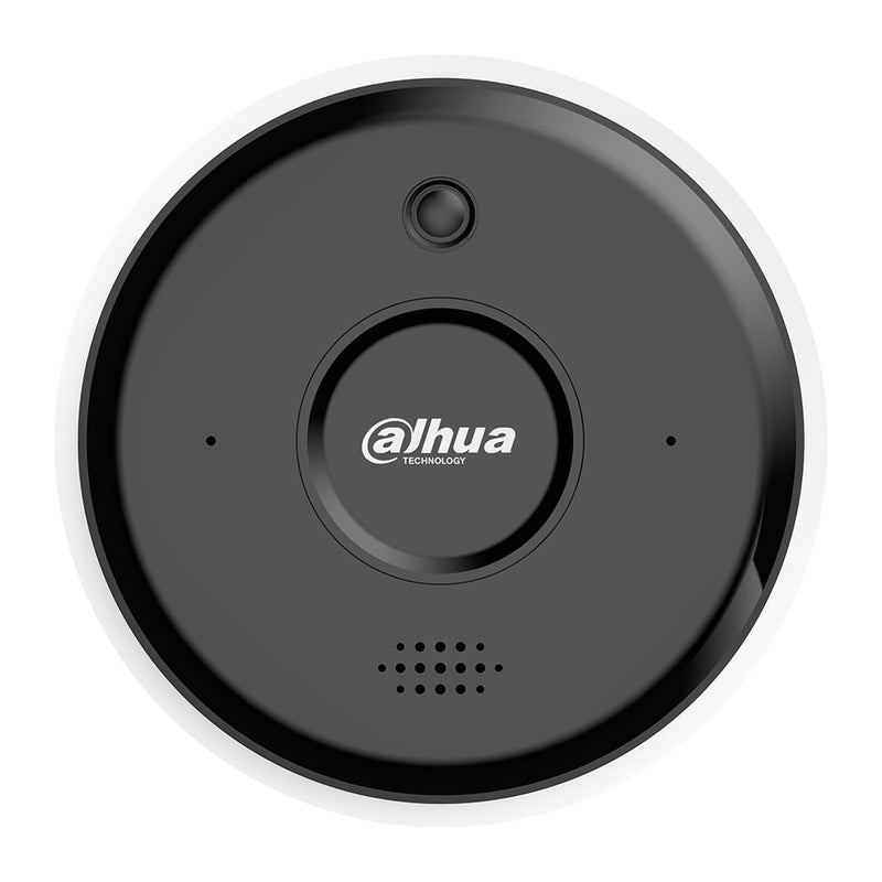 DAHUA DHI-HY-SAV849HAN-E, Cámara de Seguridad IP POE con Sensor de Humo 2K 5MP Micrófono Parlante WIZSENSE