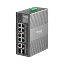 TP-LINK IES210GPP Conmutador industrial, Gigabit, Omada de 10 puertos, fácil de administrar, con 6 puertos PoE+ y 2 puertos PoE++