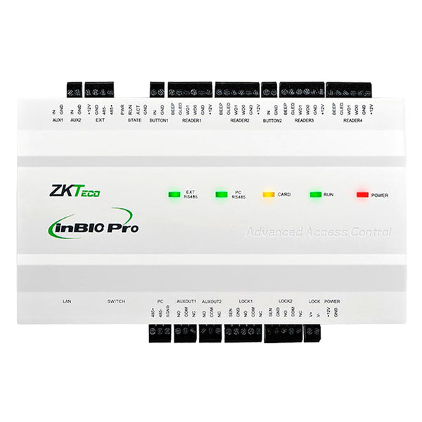 ZKTECO INBIO260 PRO Panel de control de acceso para 2 puertas. Caja de plástico. Incluye fuente