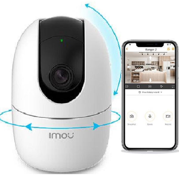 IMOU IPC-A22E-G, RANGER 2 Cámara de Seguridad WIFI 2MP Full HD PT 360º Mic Parlante Sirena RJ45 Detección Ruido