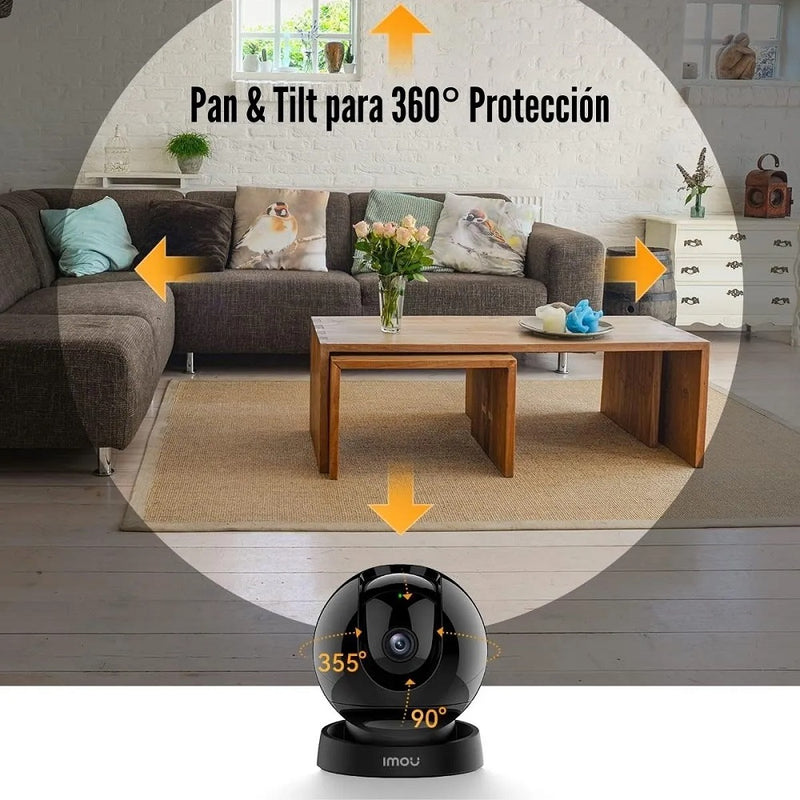 IMOU IPC-GS2D-3K0W, REX 3D Cámara de Seguridad WIFI PT 360º 2K 3MP Audio bidireccional Detección Humano y Mascota