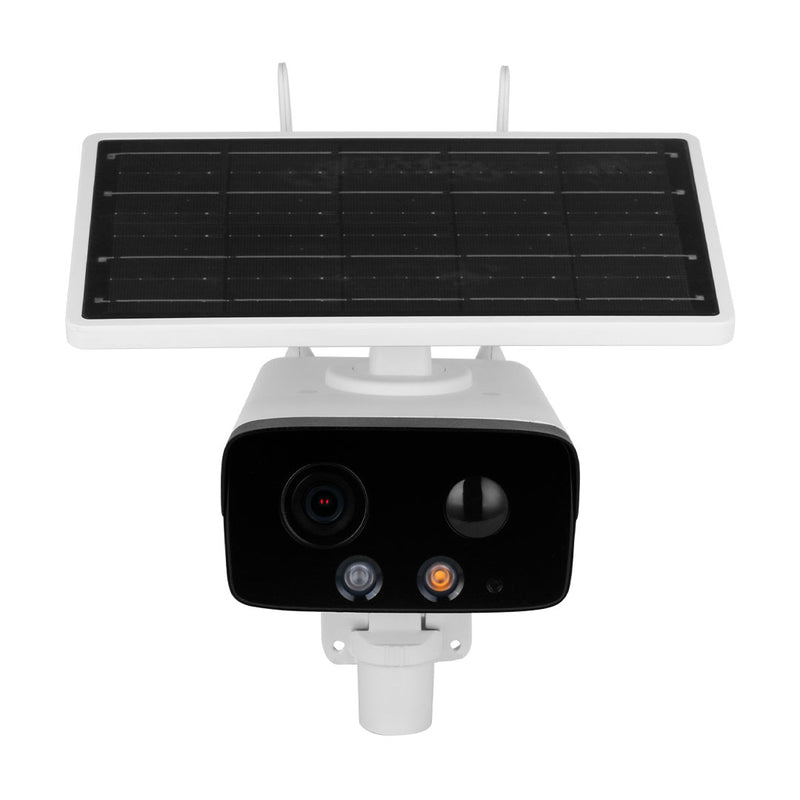 DAHUA IPC-HFW2431DG-4G-SP-LA-B Cámara de seguridad IP 2K 4MP 4G, con panel solar + batería, IR 50m, disuasión activa, audio bidireccional, IP67, Soporta MicroSD