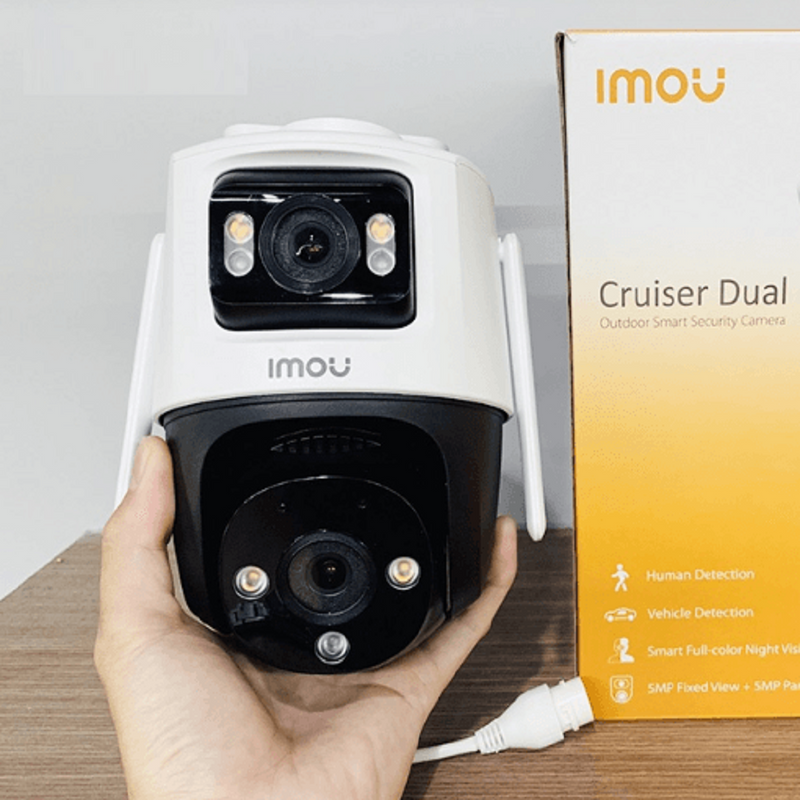 IMOU IPC-S7X-8M0WED, CRUISER DUAL Cámara de Seguridad WIFI 4K PT 360º 2x5MP Audio bidireccional Detección humano/Vehículo Fullcolor