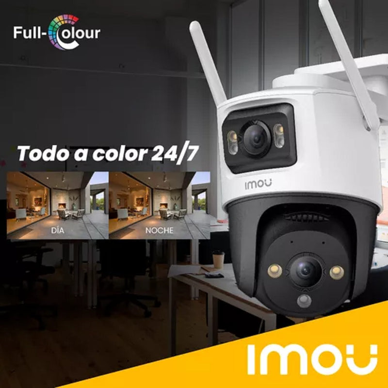 IMOU IPC-S7X-8M0WED, CRUISER DUAL Cámara de Seguridad WIFI 4K PT 360º 2x5MP Audio bidireccional Detección humano/Vehículo Fullcolor