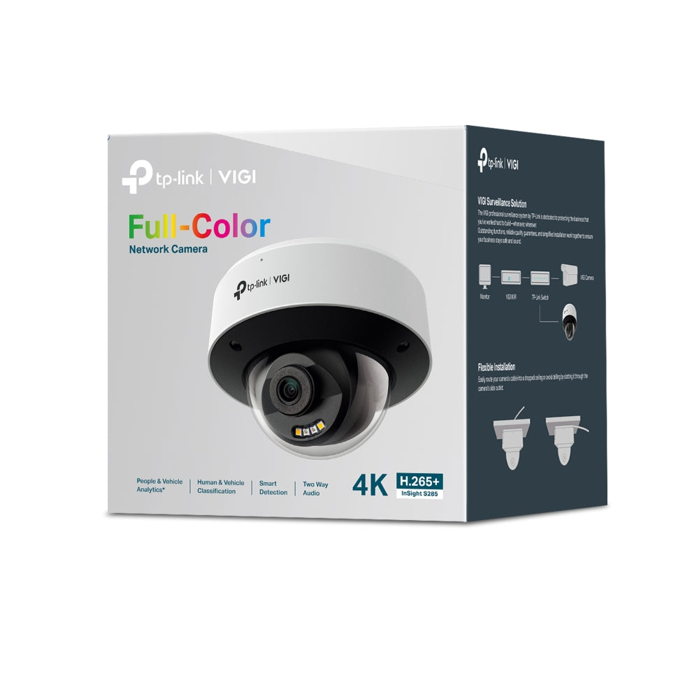 TP-LINK VIGI InSight S285(2.8mm) Cámara de Red Domo Full Color 4K 8MP Ultra HD