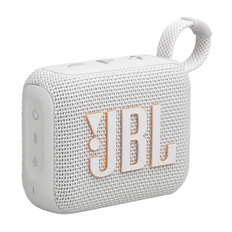 JBL GO 4 Parlante Portátil Bluetooth, 4.2W de Potencia, Reproducción 7 Horas, Resistente al Agua y al Polvo IP67, Blanco (JBLGO4WHTAM)