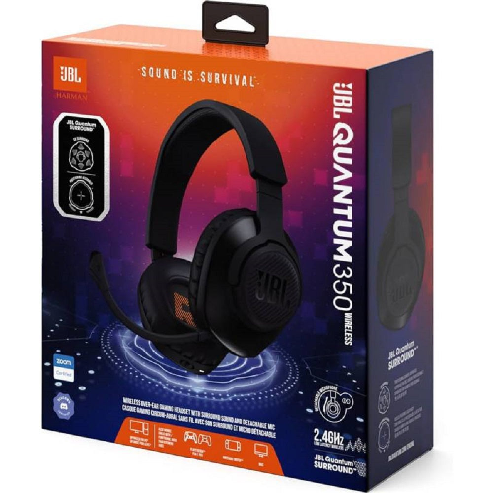 JBL QUANTUM 350, Audífono Gamer con Mic BT Wireless Negro - JBLQ350WLBLKAM