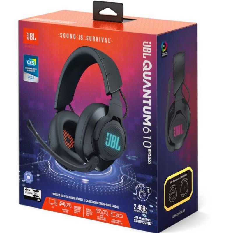 JBL QUANTUM 610, Audífono GAMER Inalámbrico BT mic Negro - JBLQUANTUM610BLKAM