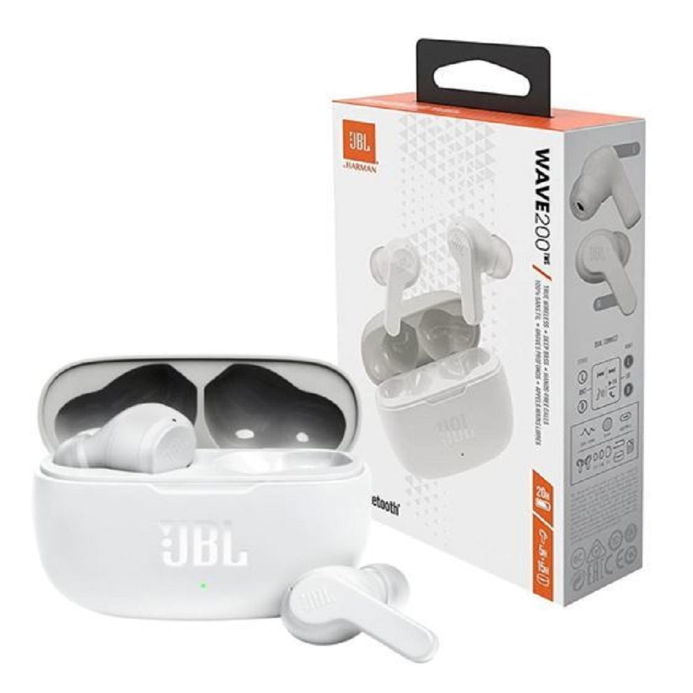 JBL WAVE 200TWS, Audífono de Botón Inalámbrico BT Blanco - JBLW200TWSWHT