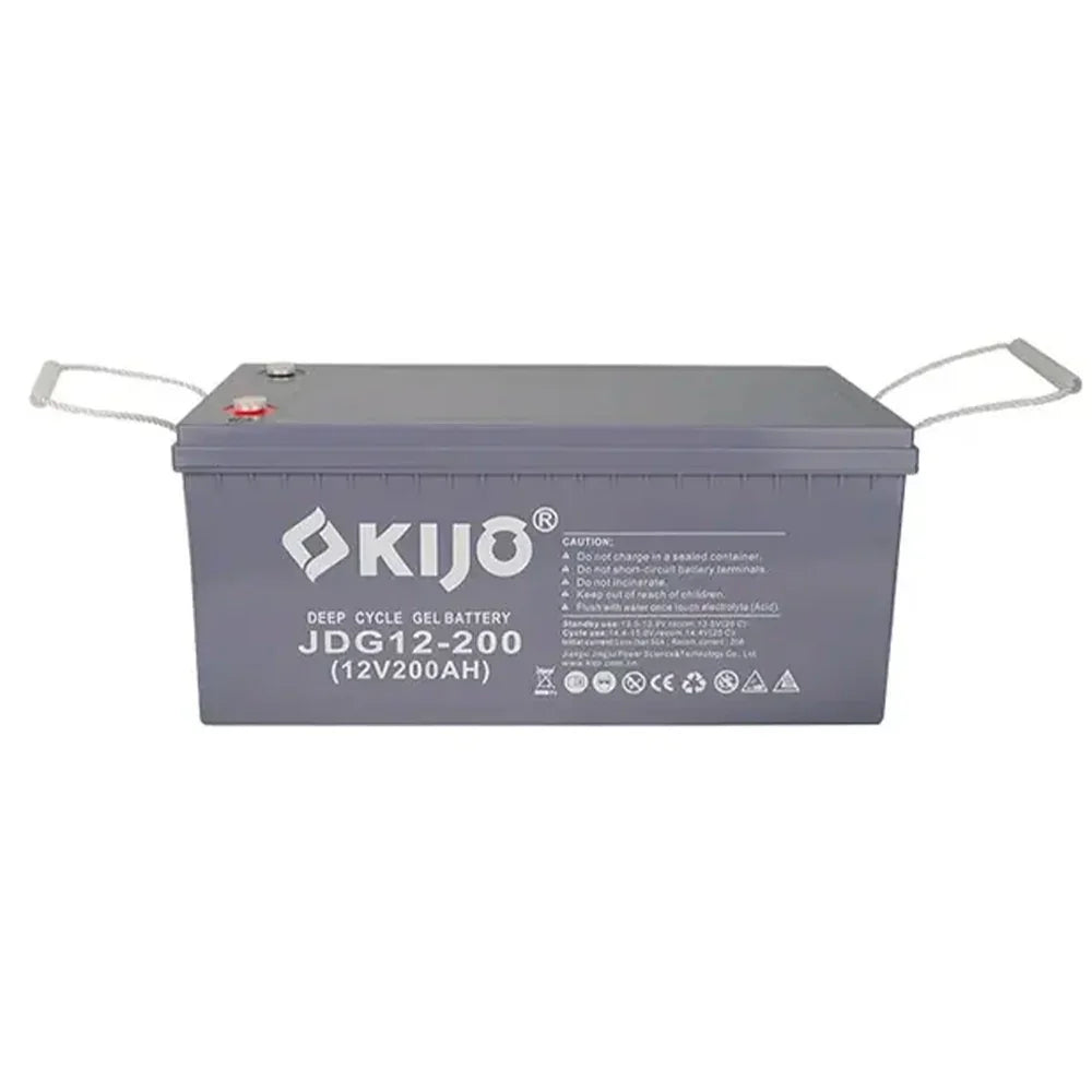 KIJO JDG-12-200AH Batería 12V-200AH AGM-GEL para UPS y Paneles Solares 52.2x24x22.2cm