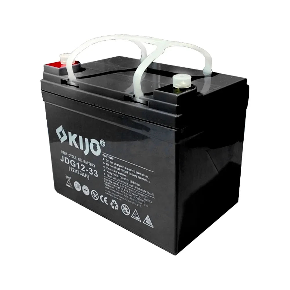 KIJO JDG-12-33AH Batería 12V-33AH AGM-GEL para UPS y Paneles Solares 21x13x16.7cm