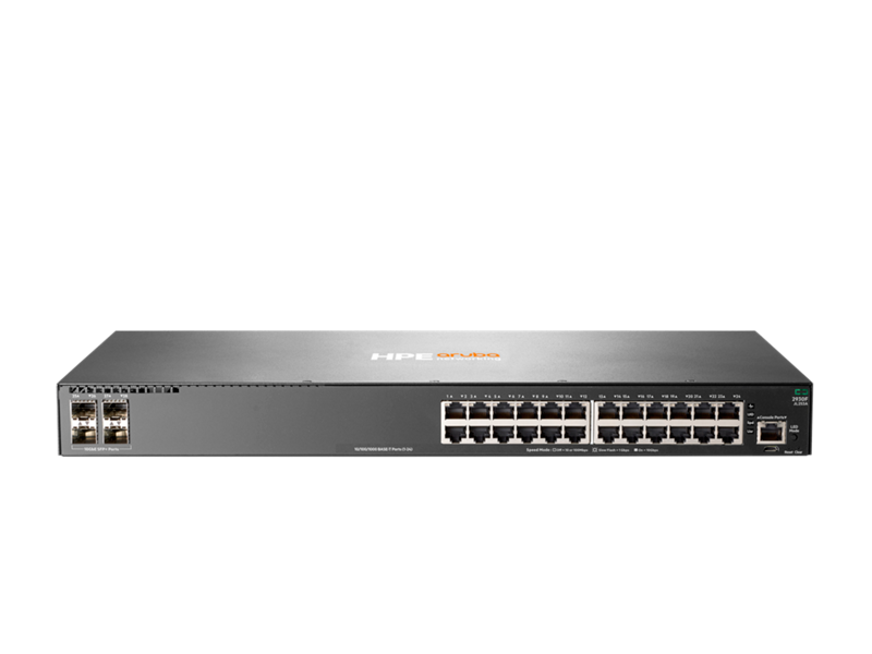 HPE ARUBA JL253A Switch PoE 24 Puertos Gigabit 4SFP+ 2930F 370W Capa 3