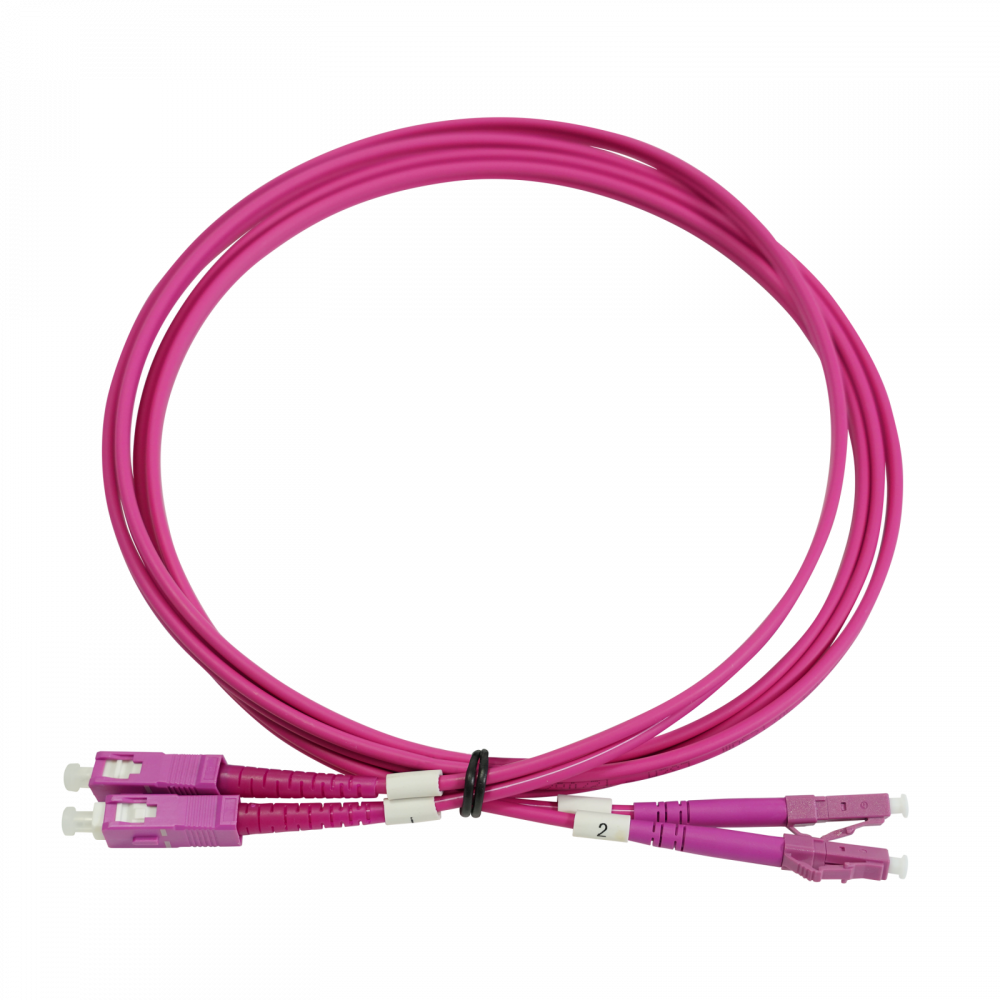 MMC JLCSC2DMUL50OM4 Jumper Patch Cord de Fibra Optica LC-SC UPC Duplex Multimodo OM4 LSZH 2m
