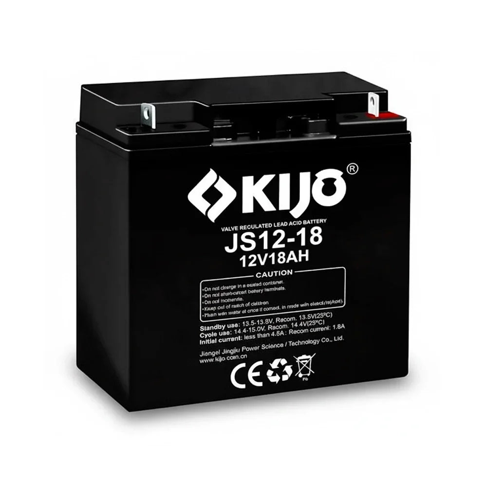 KIJO JS12-18AH Bateria 12V -18AH Seca AGM para UPS y Paneles Solares 18.1x7.7x16.7cm