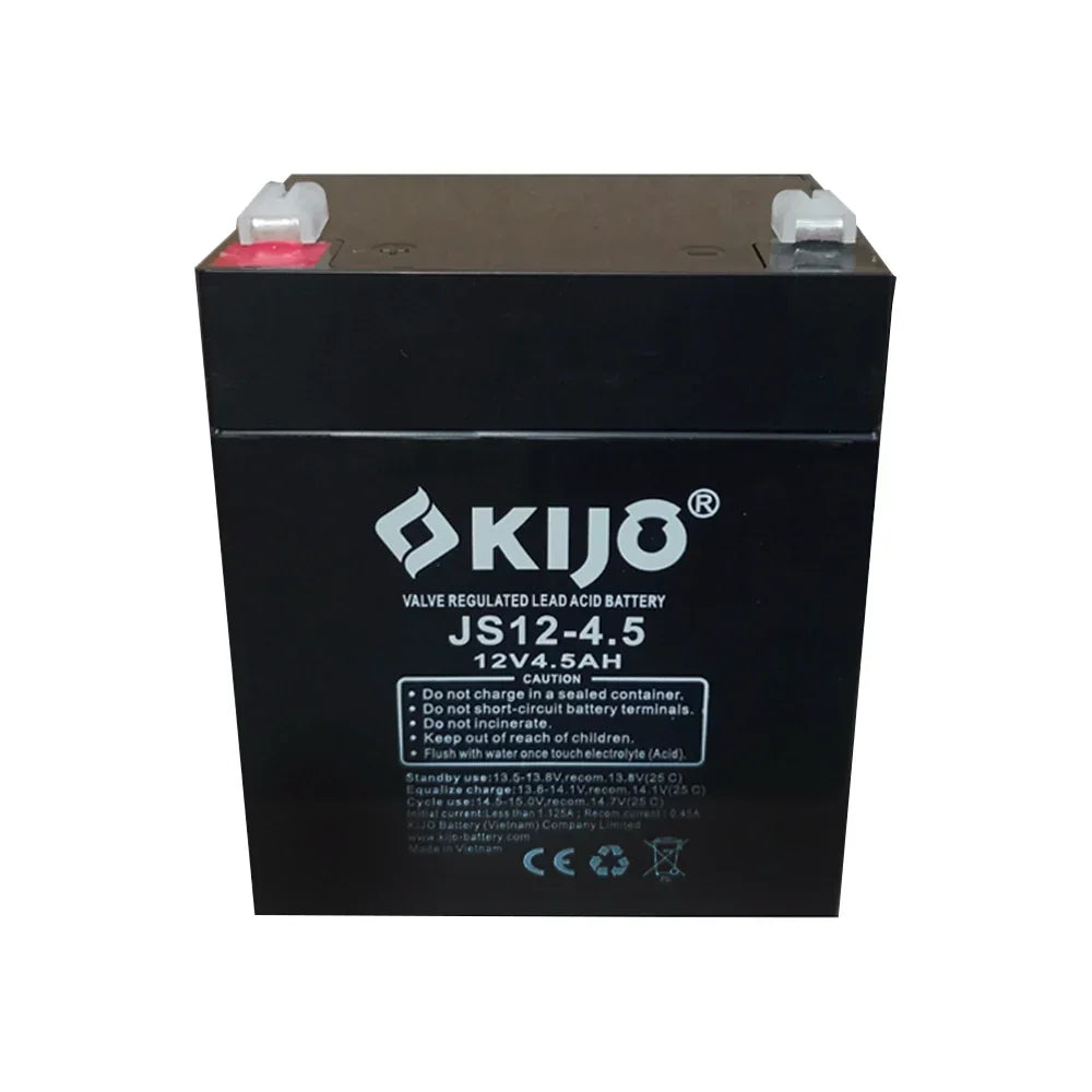 KIJO JS12-4.5AH Bateria 12V-4.5AH Seca AGM para UPS y Paneles Solares 9x7x10.1cm