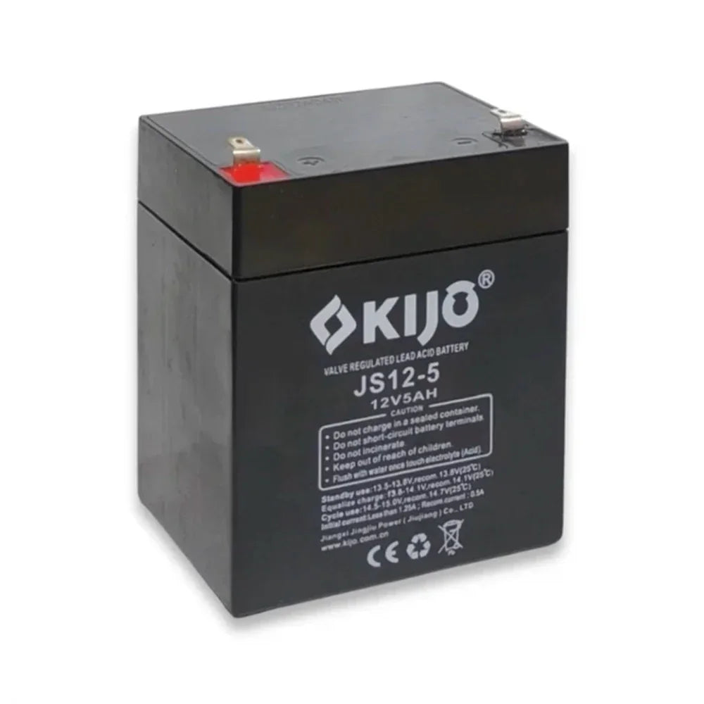 KIJO JS12-5AH Bateria 12V-5AH Seca AGM para UPS y Paneles Solares 9x7x10.1cm