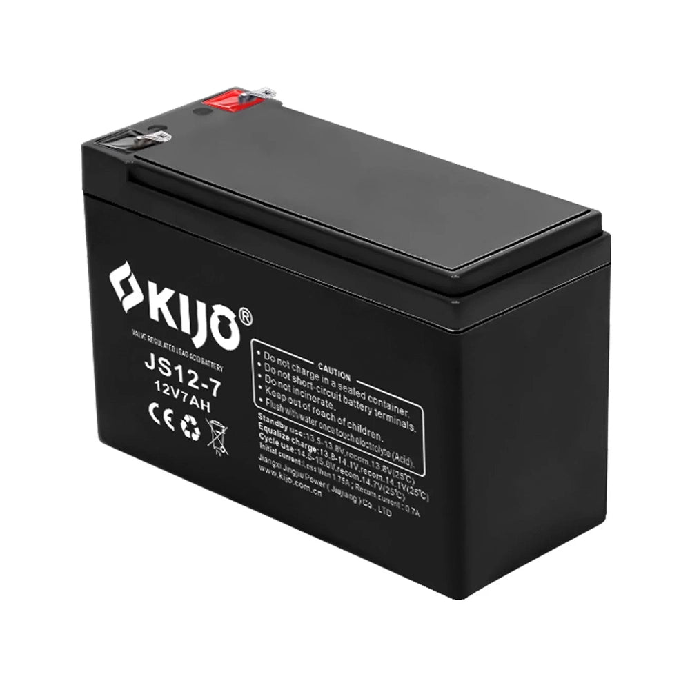 KIJO JS12-7AH Bateria 12V 7AH Seca AGM para UPS, Solar y Paneles 15.1x6.5x9.4cm