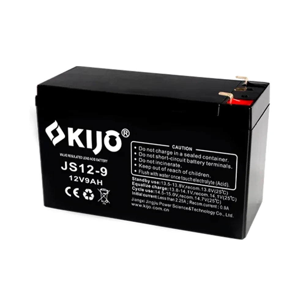 KIJO JS12-9AH Bateria 12V-9AH Seca AGM para UPS y Paneles Solares 15.1x6.5x9.4cm